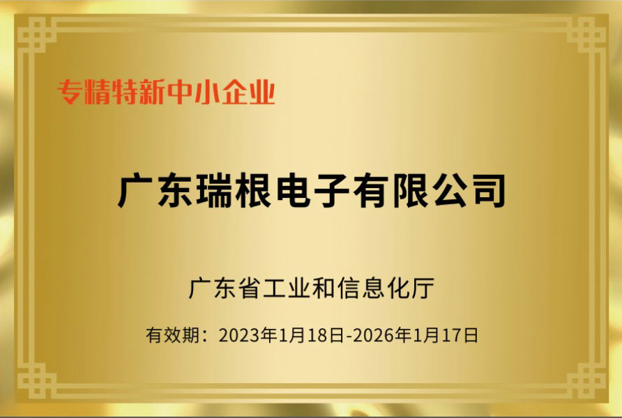2023年公司荣获广东省专精特新企业称号